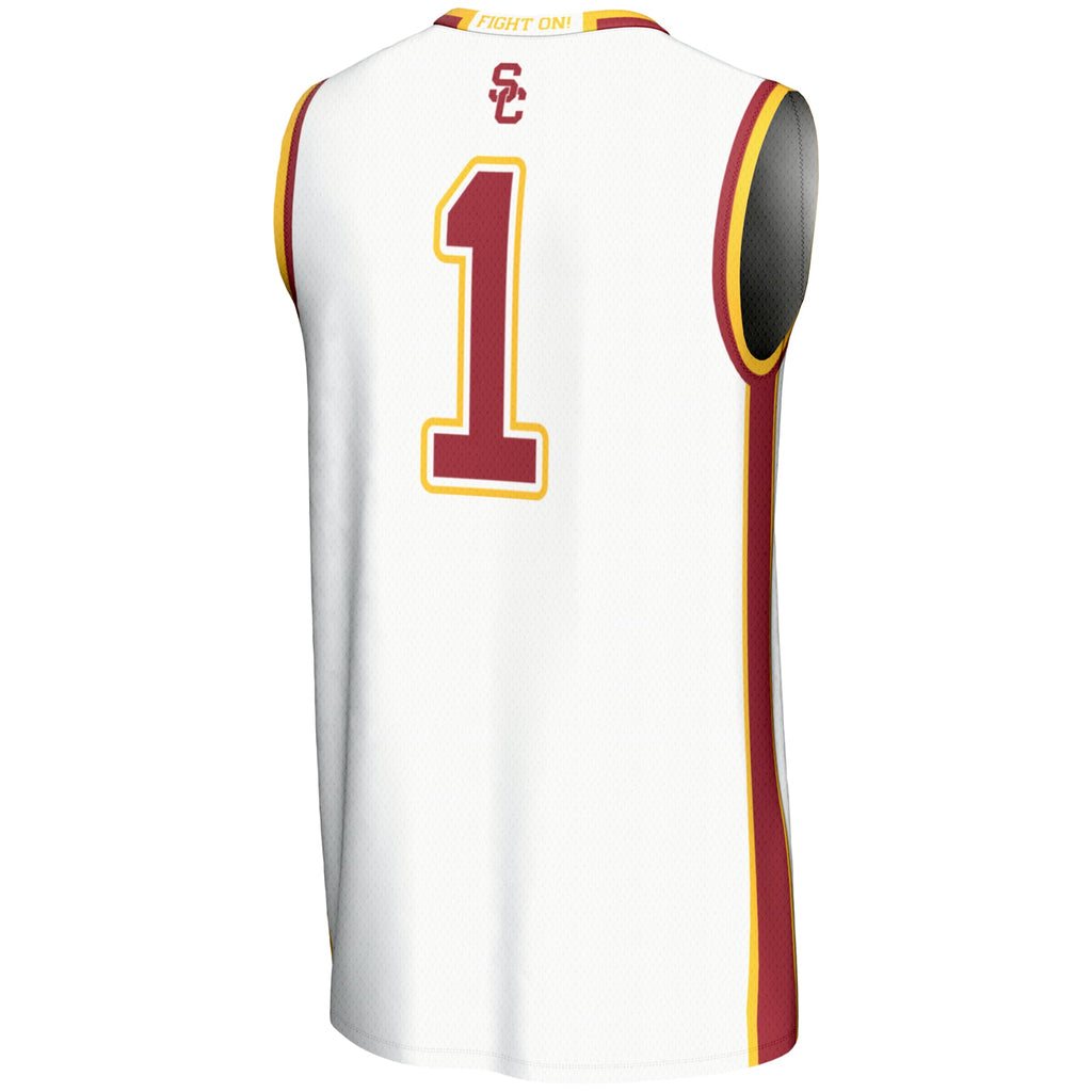 #1 USC Trojans Lightweight Basketball Jersey - White
