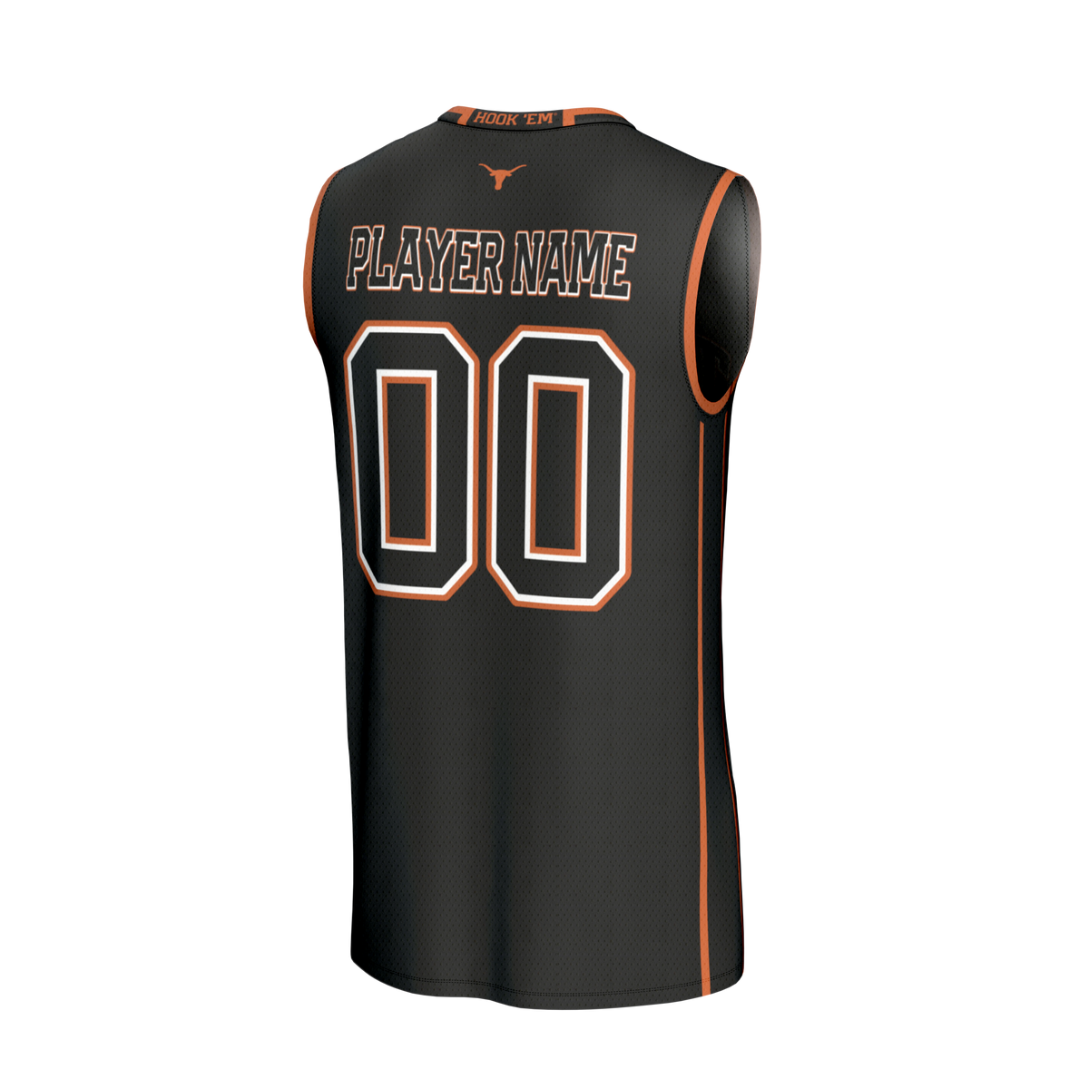 Texas Longhorns Lightweight Collegiate Basketball NIL Pick-A-Player Fashion Jersey - Black