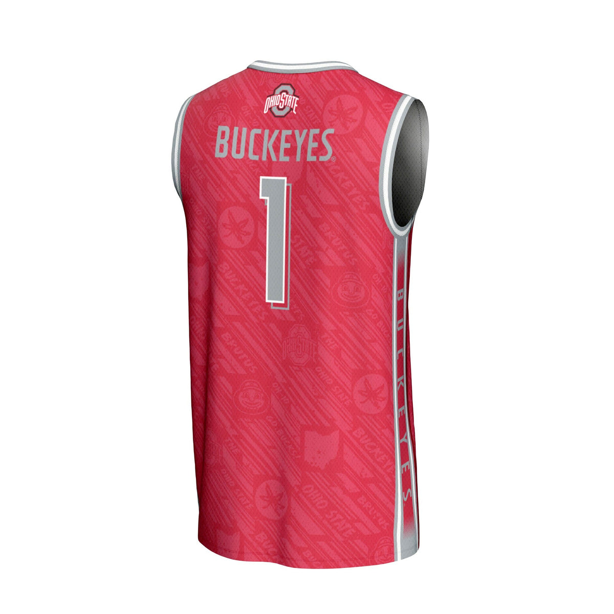 #1 Ohio State Buckeyes Lightweight Highlight Print Basketball Jersey - Scarlet