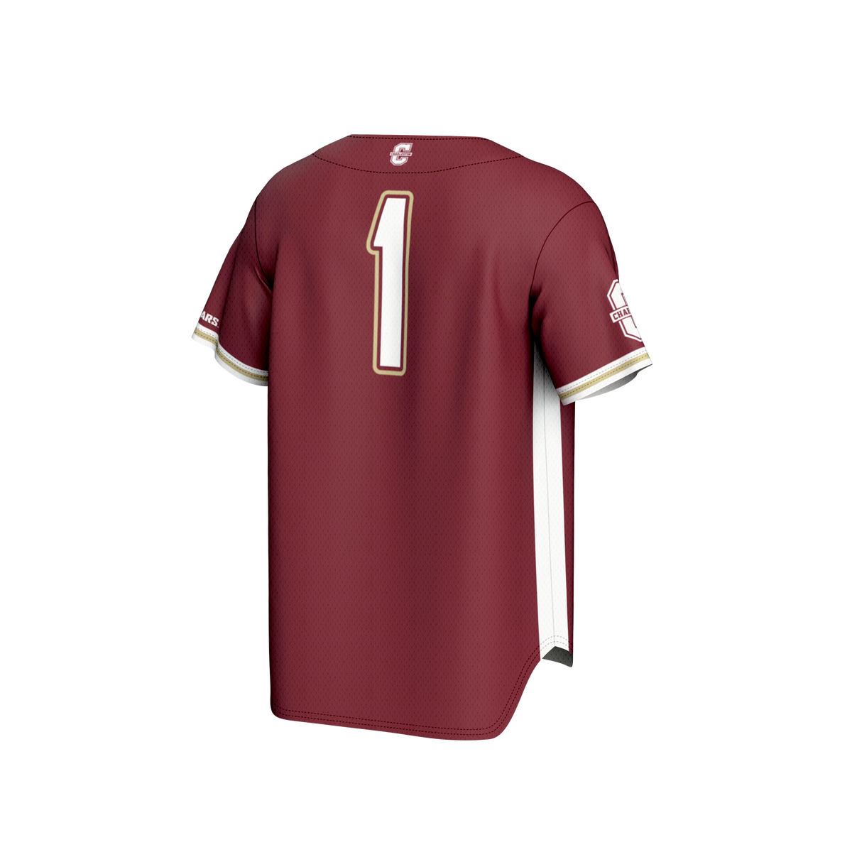 #1 Charleston Cougars Lightweight Baseball Fashion Jersey - Maroon