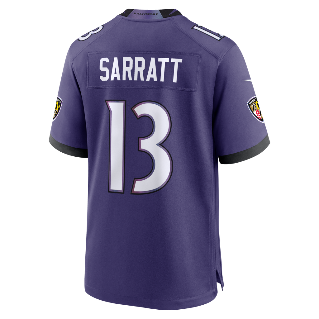 Baltimore Ravens Elijah Sarratt Purple Team Game Jersey