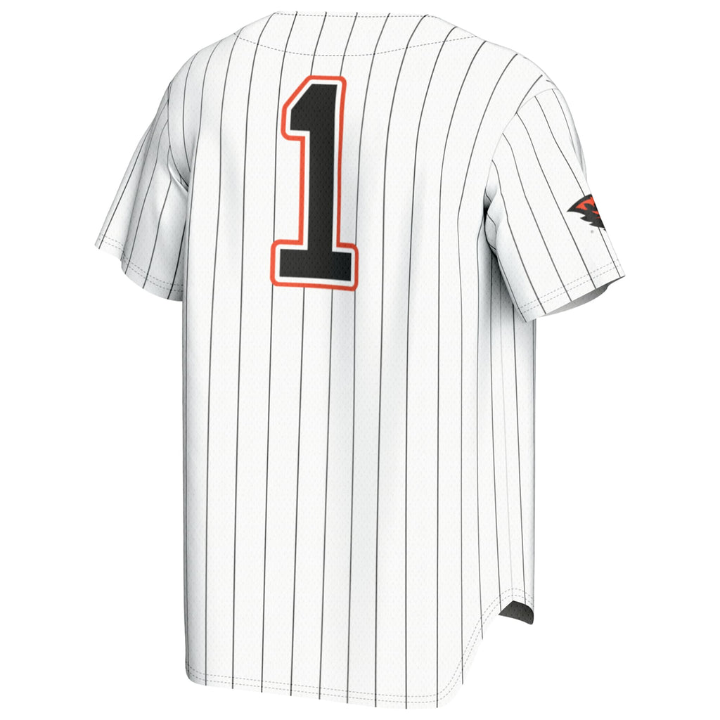 #1 Oregon State Beavers Lightweight Baseball Fashion Jersey - White