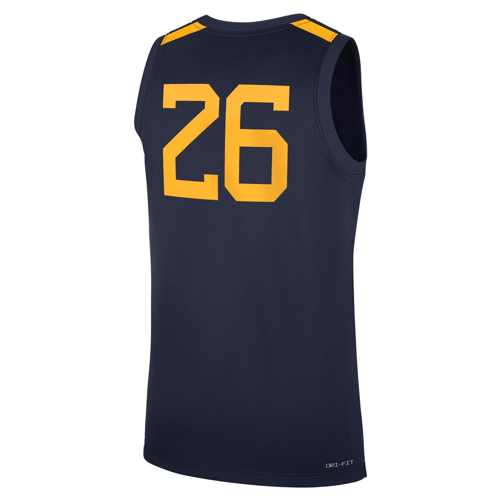 #26 Navy West Virginia Mountaineers Road Replica Basketball Jersey