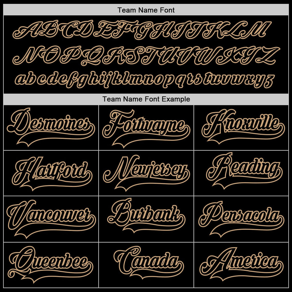 Custom Hockey Jersey - Black Black-Old Gold