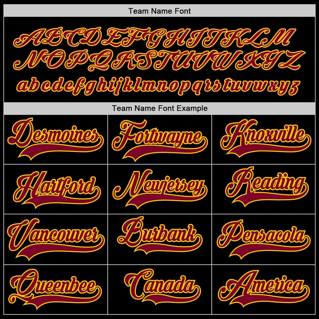 Custom Hockey Jersey - Black Maroon-Gold