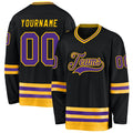 Custom Hockey Jersey - Black Purple-Gold