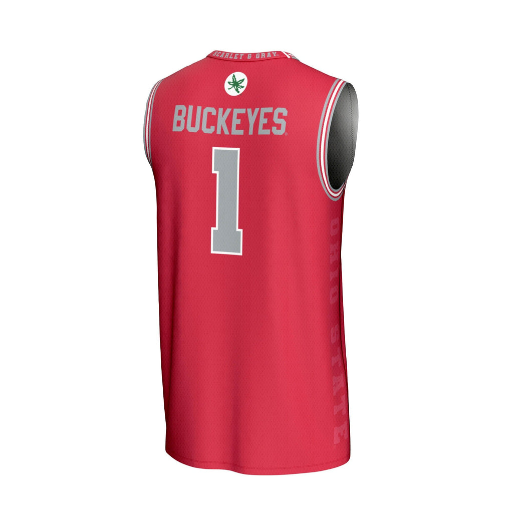 #1 Ohio State Buckeyes Lightweight Icon Print Basketball Jersey - Scarlet