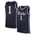 Duke Blue Devils #1 Alternate Replica Basketball Jersey - Navy