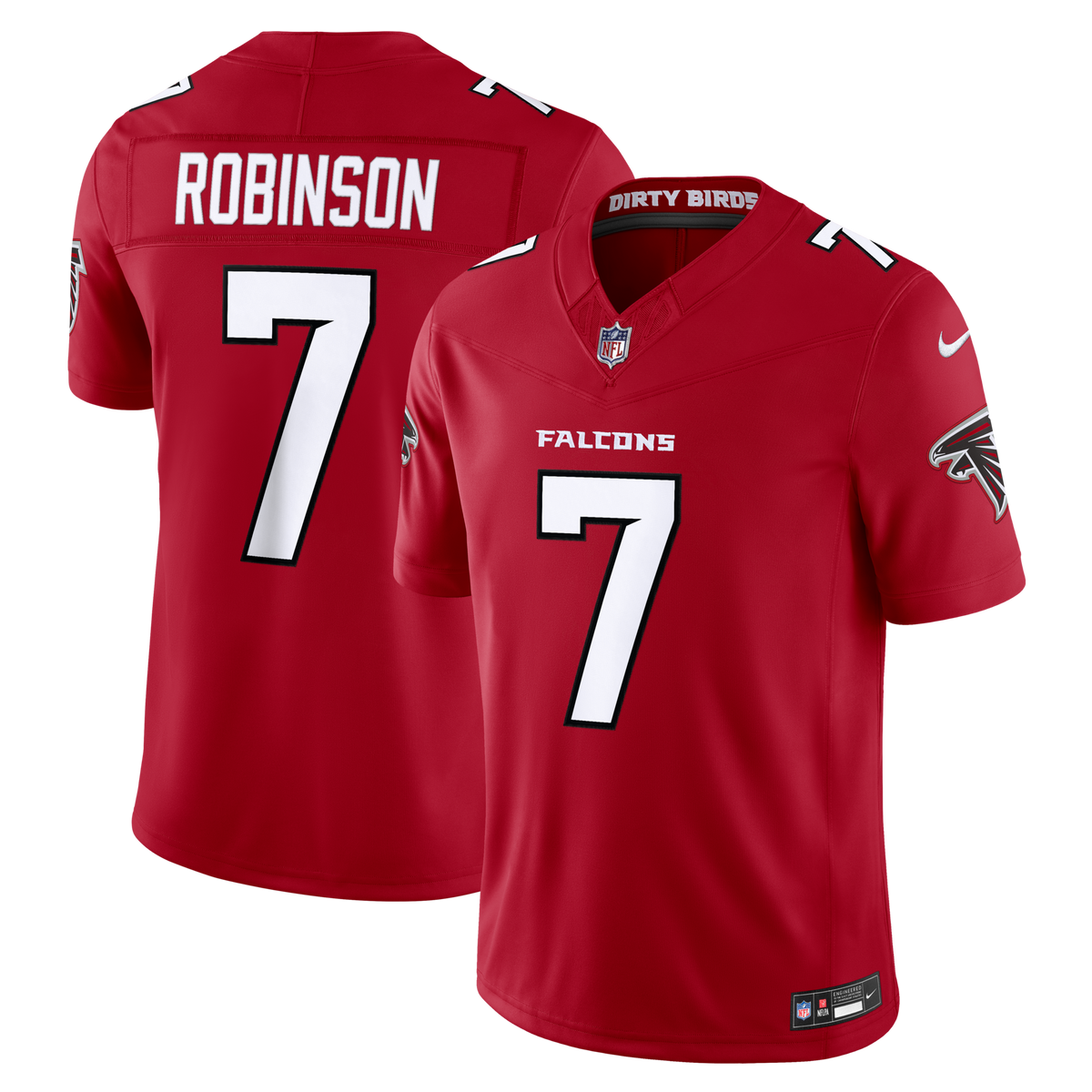 Atlanta Falcons Bijan Robinson Red Team Vapor F.U.S.E. Stitched Limited Jersey
