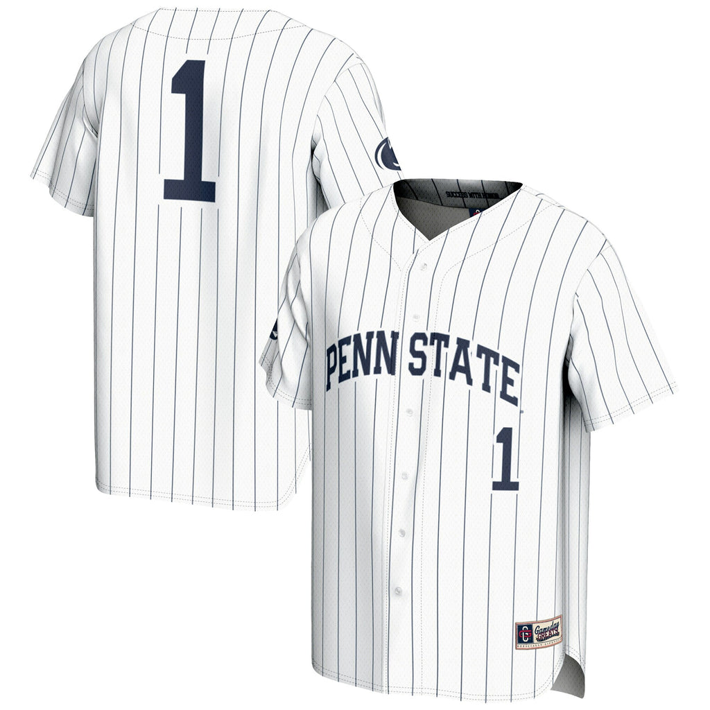 #1 Penn State Nittany Lions Lightweight Baseball Fashion Jersey - White