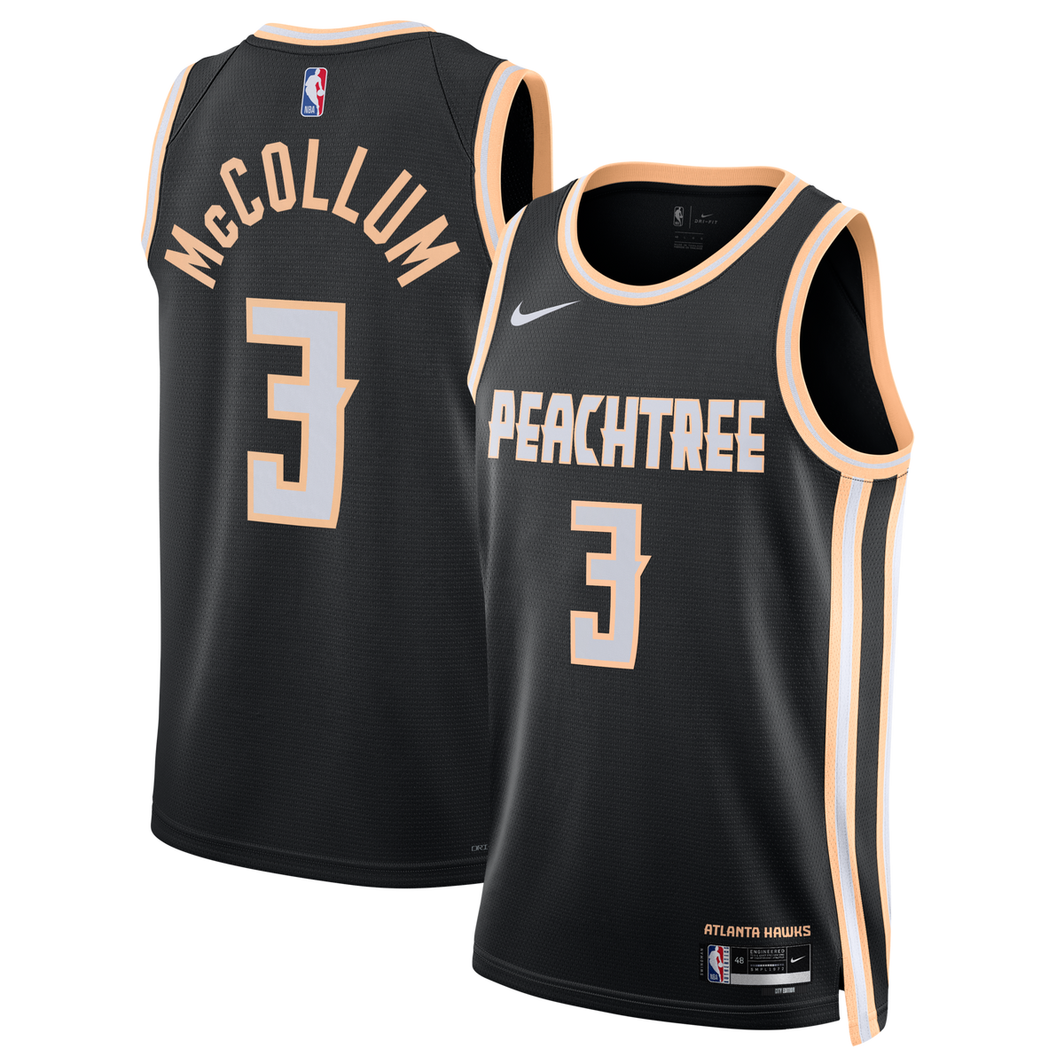 Atlanta Hawks 2025/26 City Edition Swingman Jersey - Black - CJ McCollum