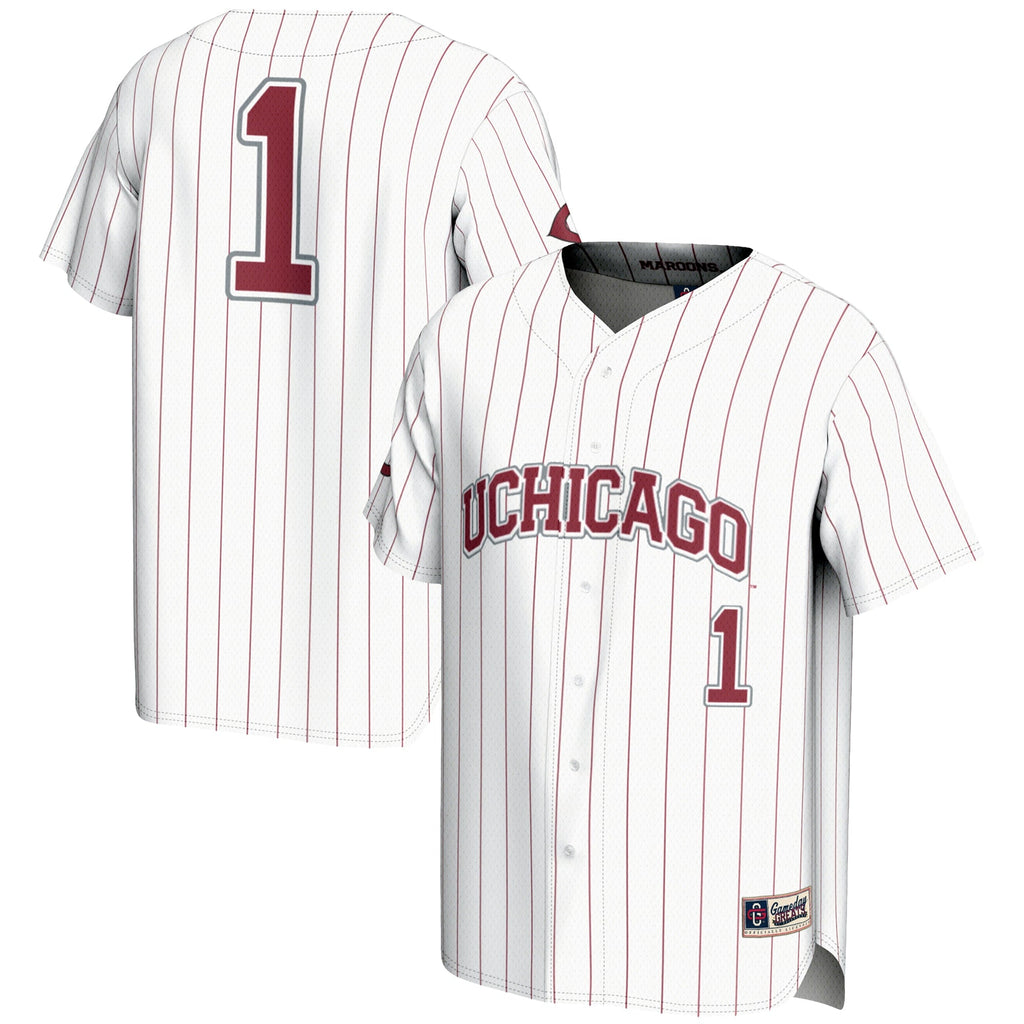 #1 UChicago Maroons Lightweight Baseball Fashion Jersey - White
