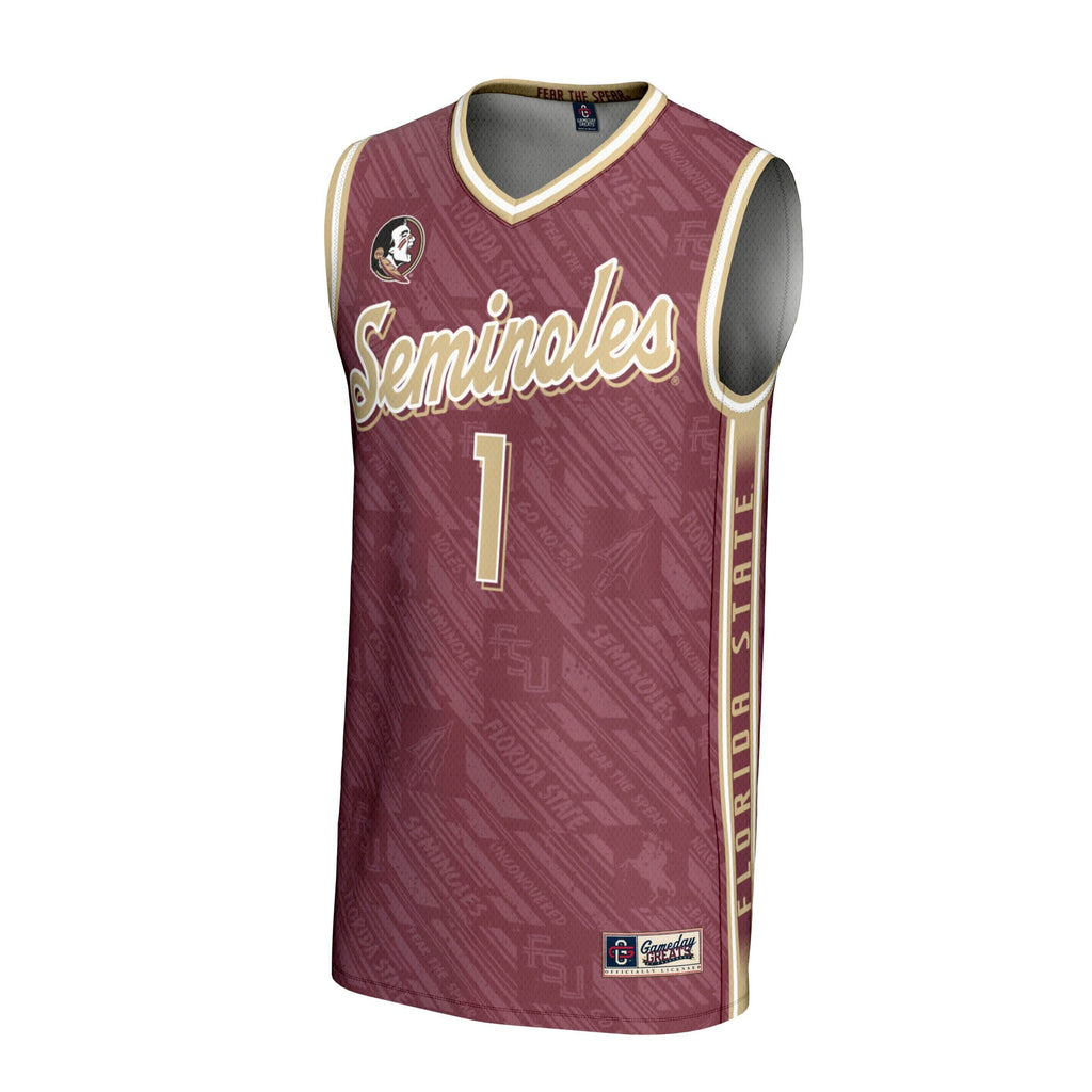 #1 Florida State Seminoles Lightweight Highlight Print Basketball Jersey - Garnet