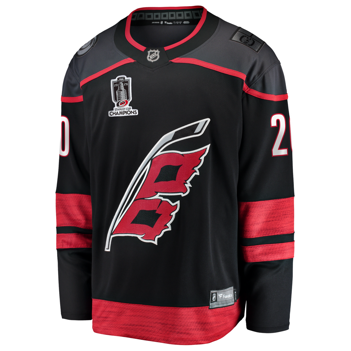 Carolina Hurricanes Sebastian Aho Black 2026 Stanley Cup Champions Home Breakaway Jersey