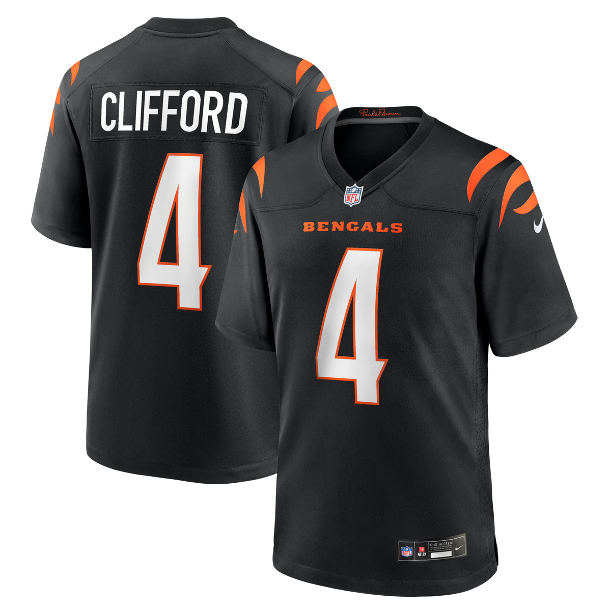 Cincinnati Bengals Sean Clifford Black Team Game Jersey