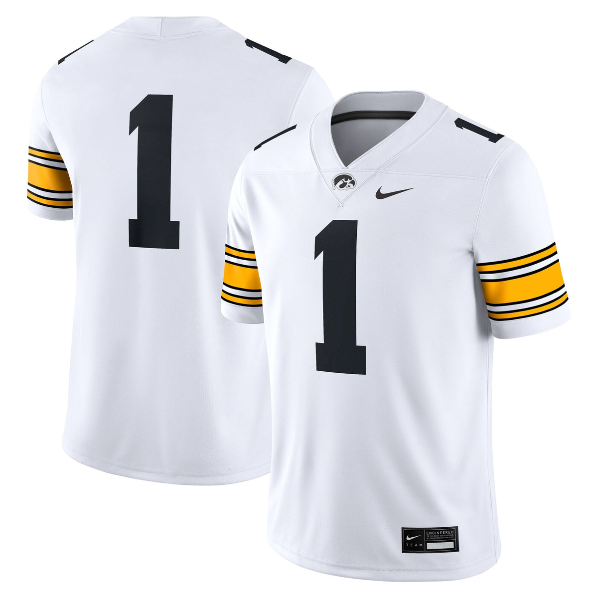 #1 White Iowa Hawkeyes Game Jersey