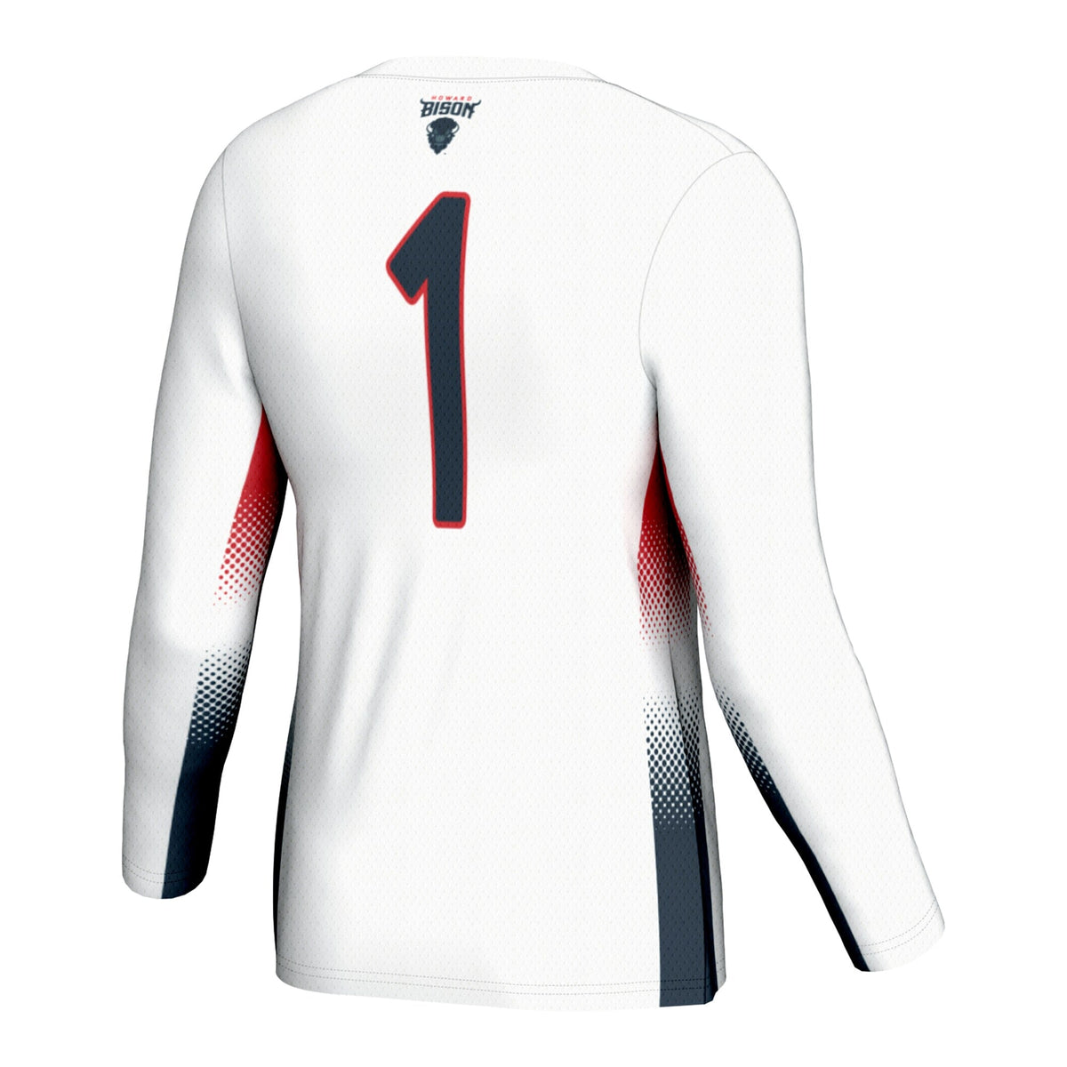 #1 Howard Bison Lightweight Volleyball Jersey - White
