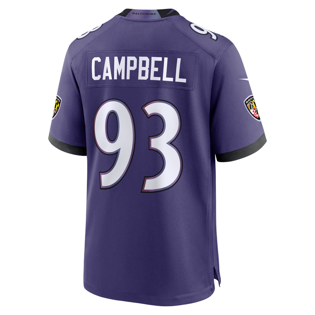 Baltimore Ravens Calais Campbell Purple Team Game Jersey