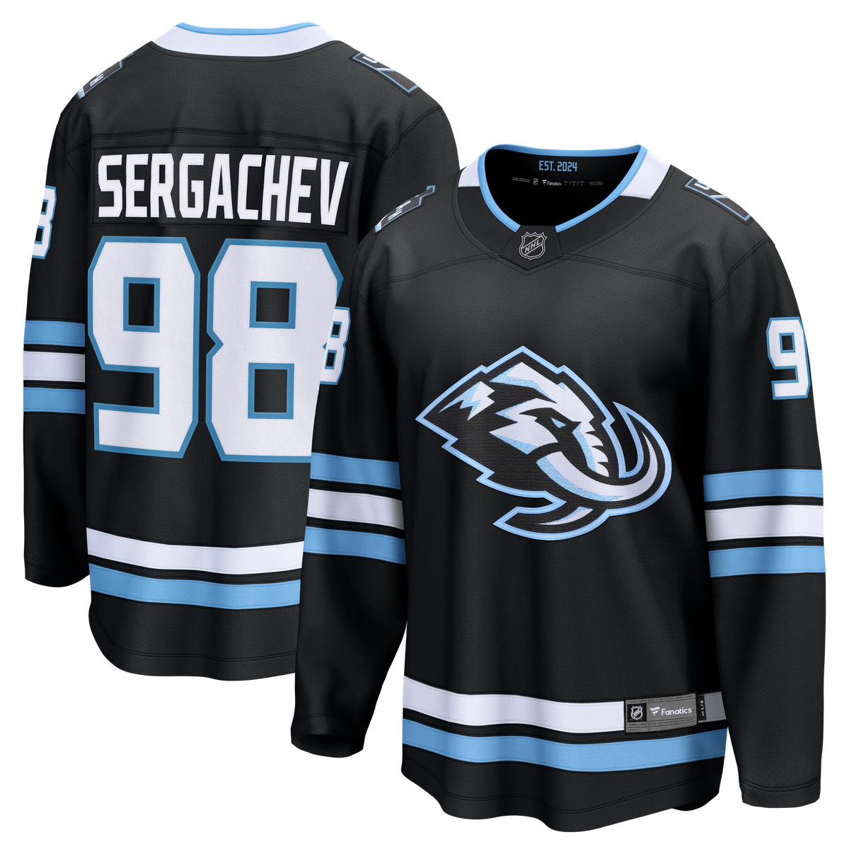 Utah Mammoth Mikhail Sergachev Black Home Breakaway Player Jersey