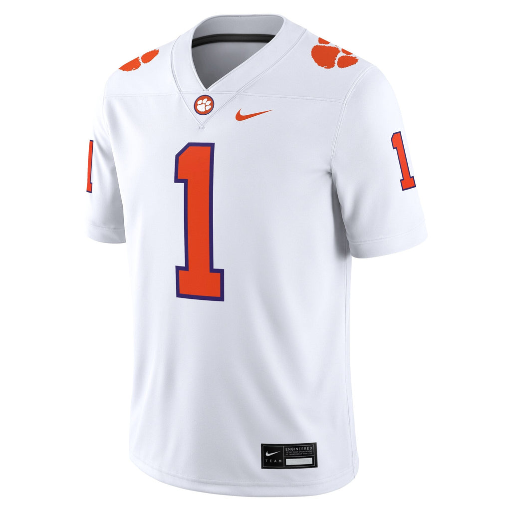 #1 Clemson Tigers Game Jersey - White