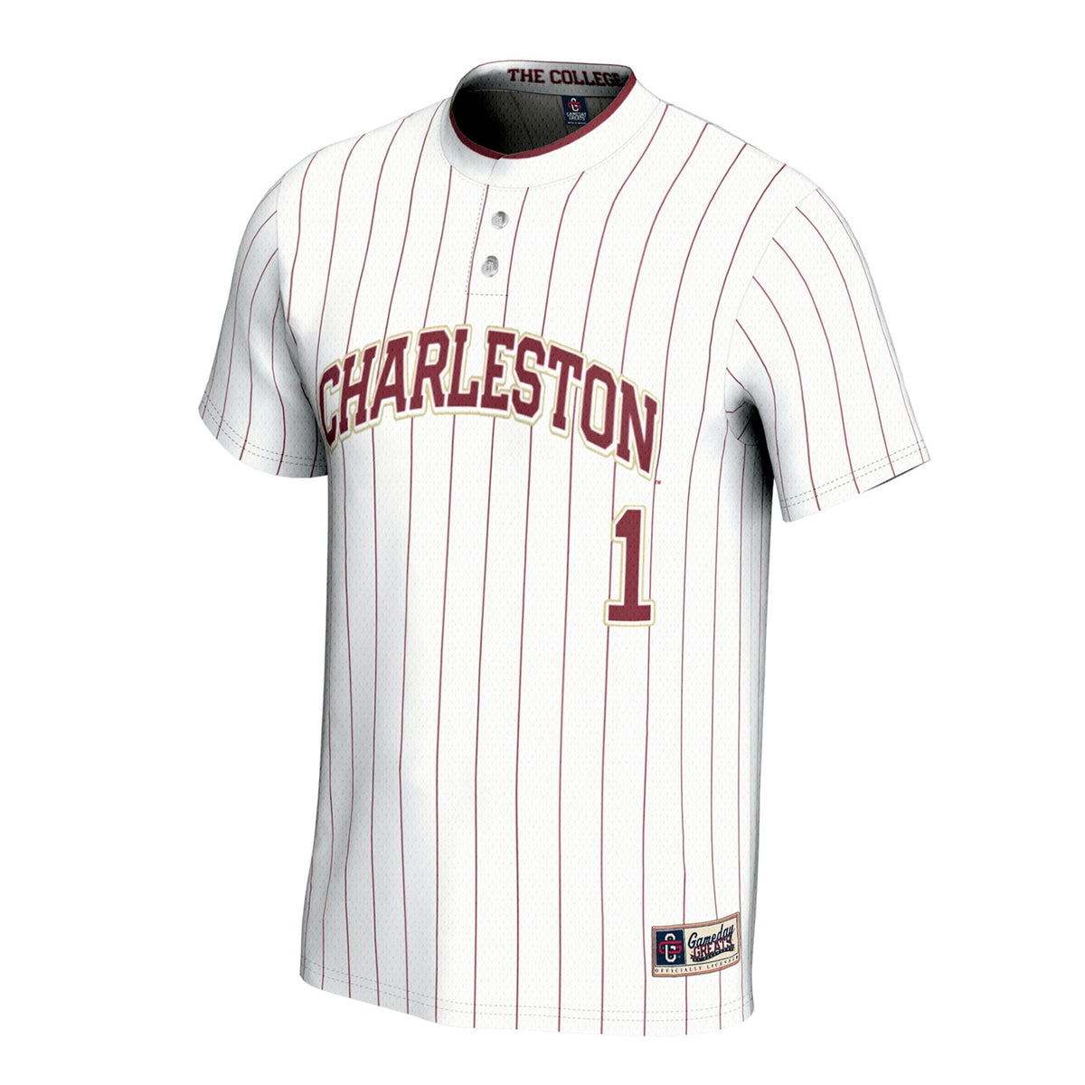 Charleston Cougars Lightweight Collegiate Softball Fashion Jersey - White