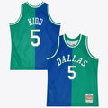 Dallas Mavericks Jason Kidd 1994 Split Swingman Jersey - Blue/Green