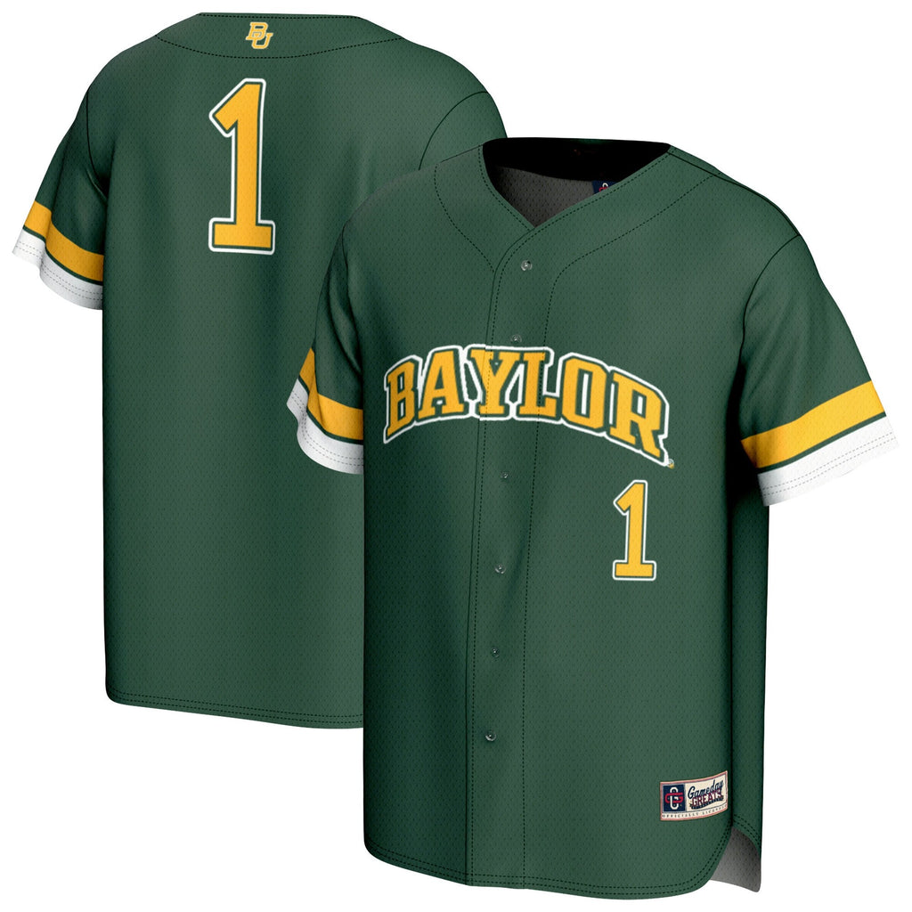 #1 Baylor Bears Lightweight Collegiate Baseball Fashion Jersey - Green