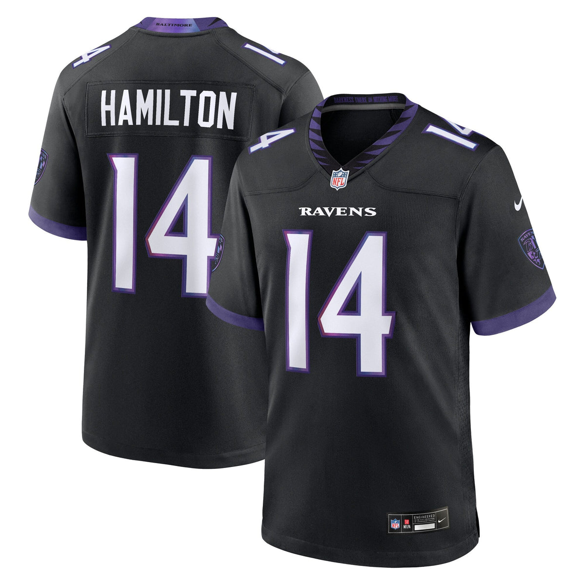 Baltimore Ravens Kyle Hamilton Black Alternate Game Jersey