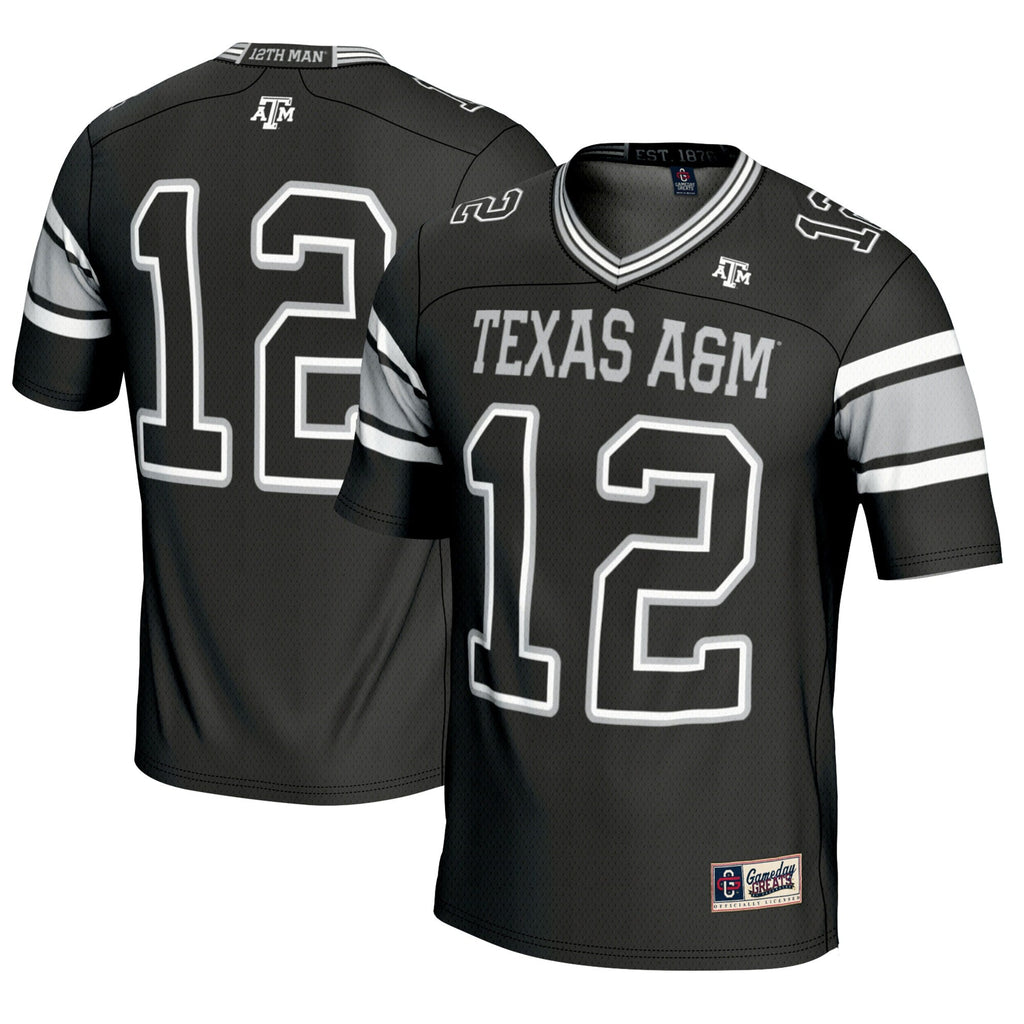 #12 Texas A&M Aggies Football Lightweight Fashion Jersey - Black