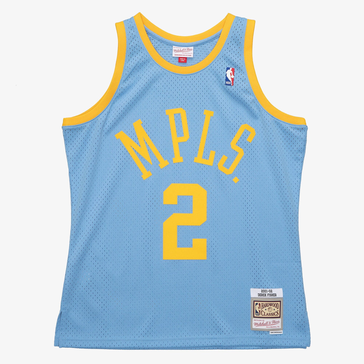 Los Angeles Lakers Derek Fisher 2001 Swingman Authentic Jersey - Columbia Blue
