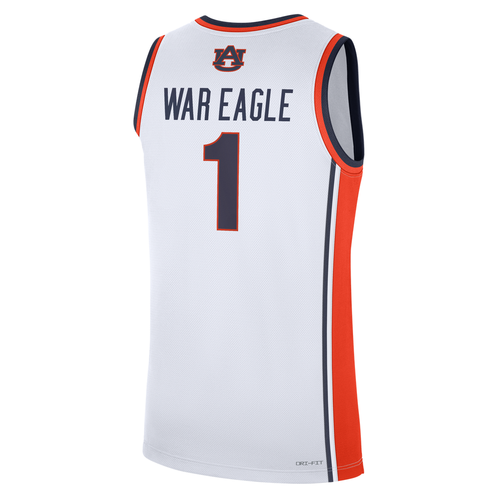 White Auburn Tigers #1 Home War Eagle Replica Basketball Jersey