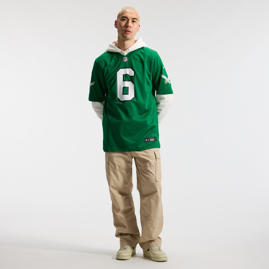Philadelphia Eagles DeVonta Smith Kelly Green Alternate Game Player Jersey