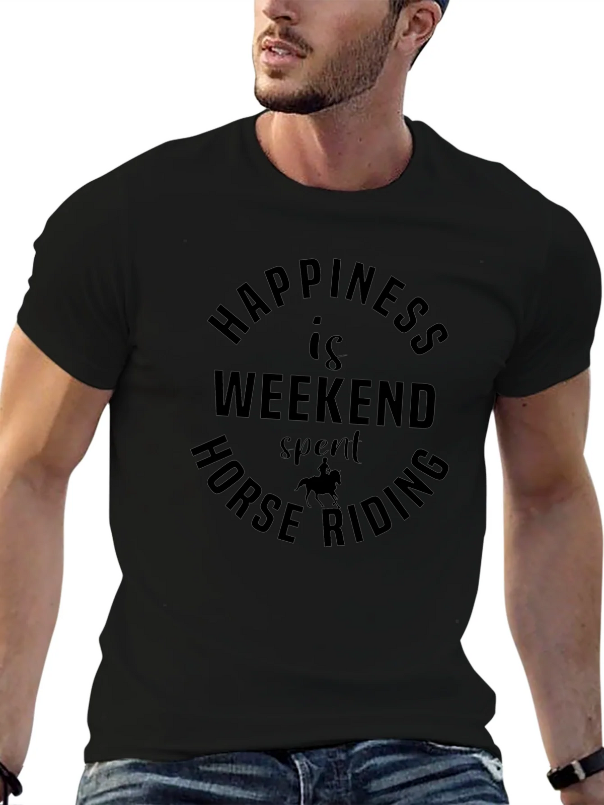 Horse Riding Weekend Happiness Graphic Tee