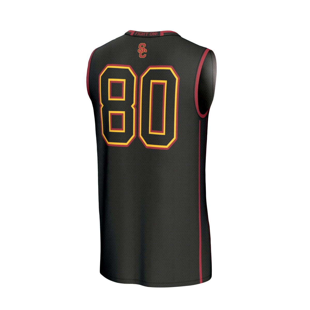 #80 USC Trojans Lightweight Basketball Fashion Jersey - Black