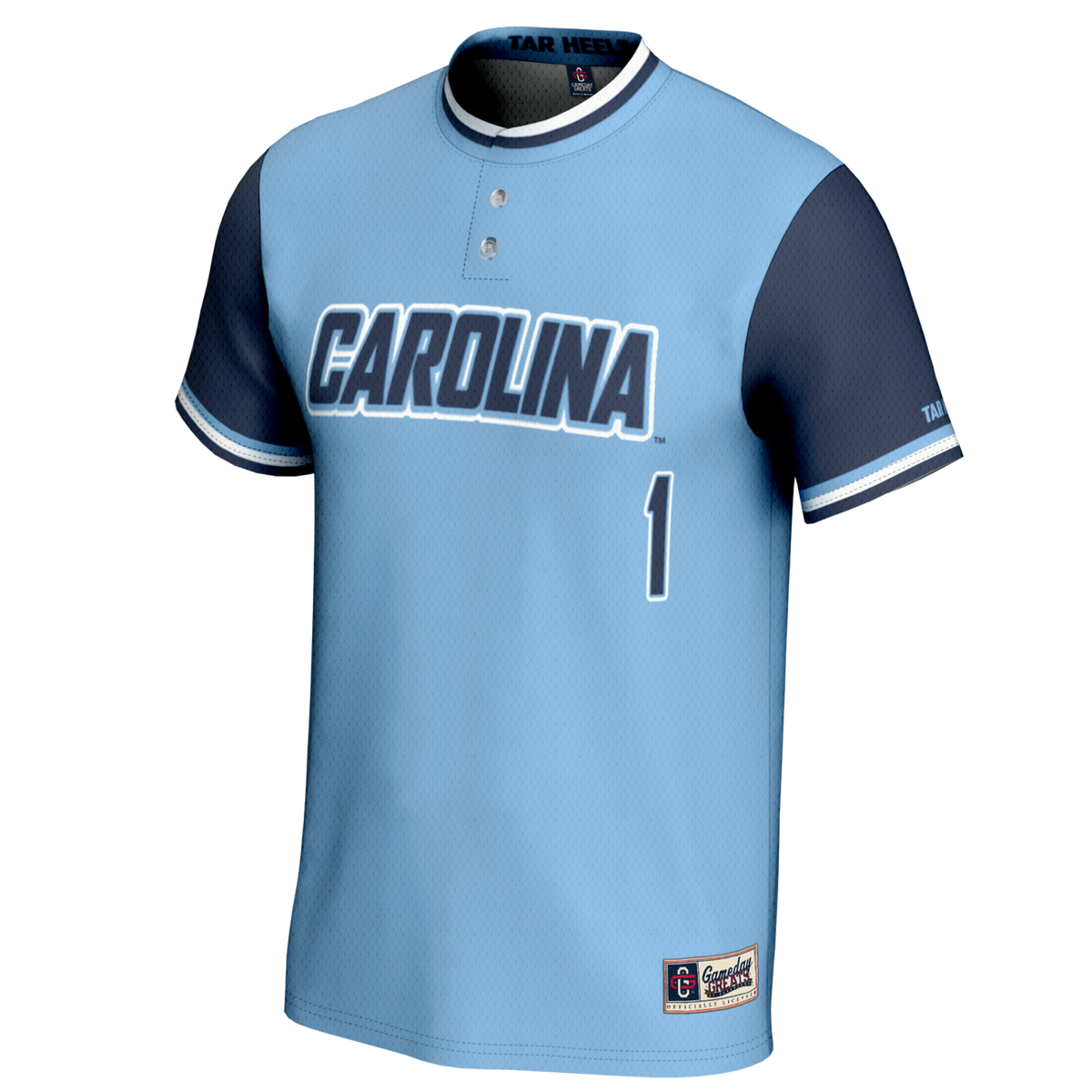 #1 North Carolina Tar Heels Lightweight Softball Jersey - Carolina Blue