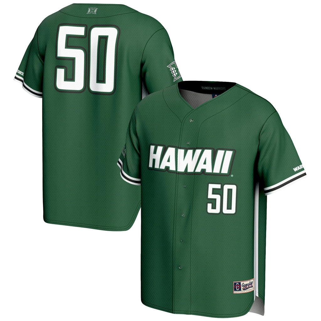 #1 Hawaii Rainbow Warriors Lightweight Baseball Jersey - Green
