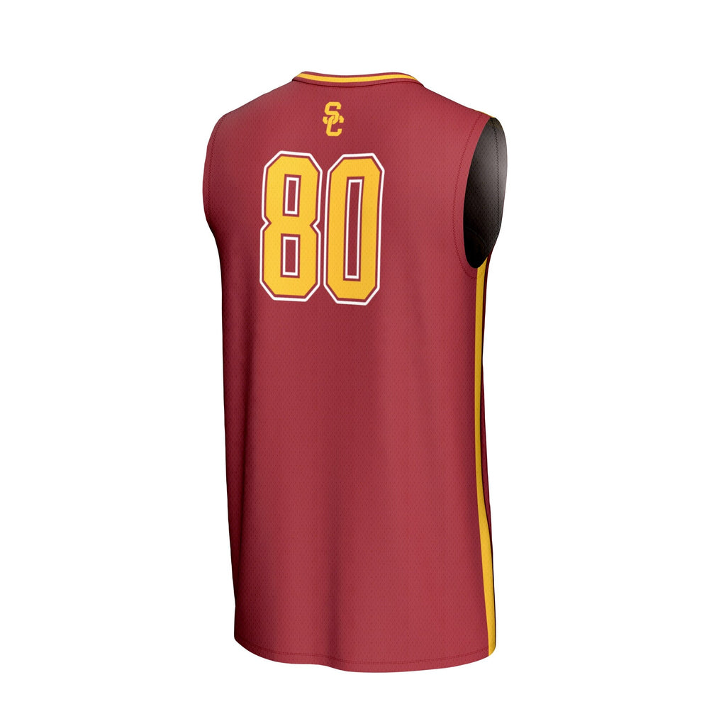#80 USC Trojans Lightweight Collegiate Basketball Fashion Jersey - Cardinal