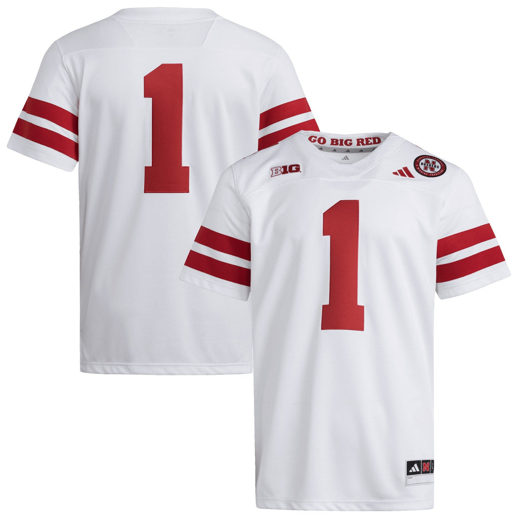 #1 White Nebraska Huskers Premier Jersey