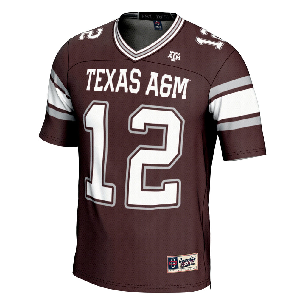 #12 Texas A&M Aggies Football Lightweight Fashion Jersey - Maroon