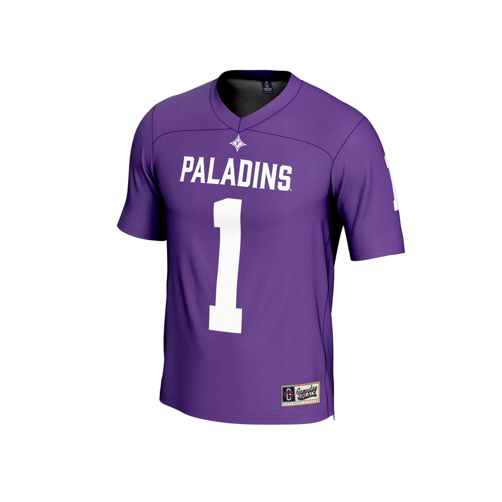 #1 Furman Paladins Lightweight Football Fashion Jersey - Purple