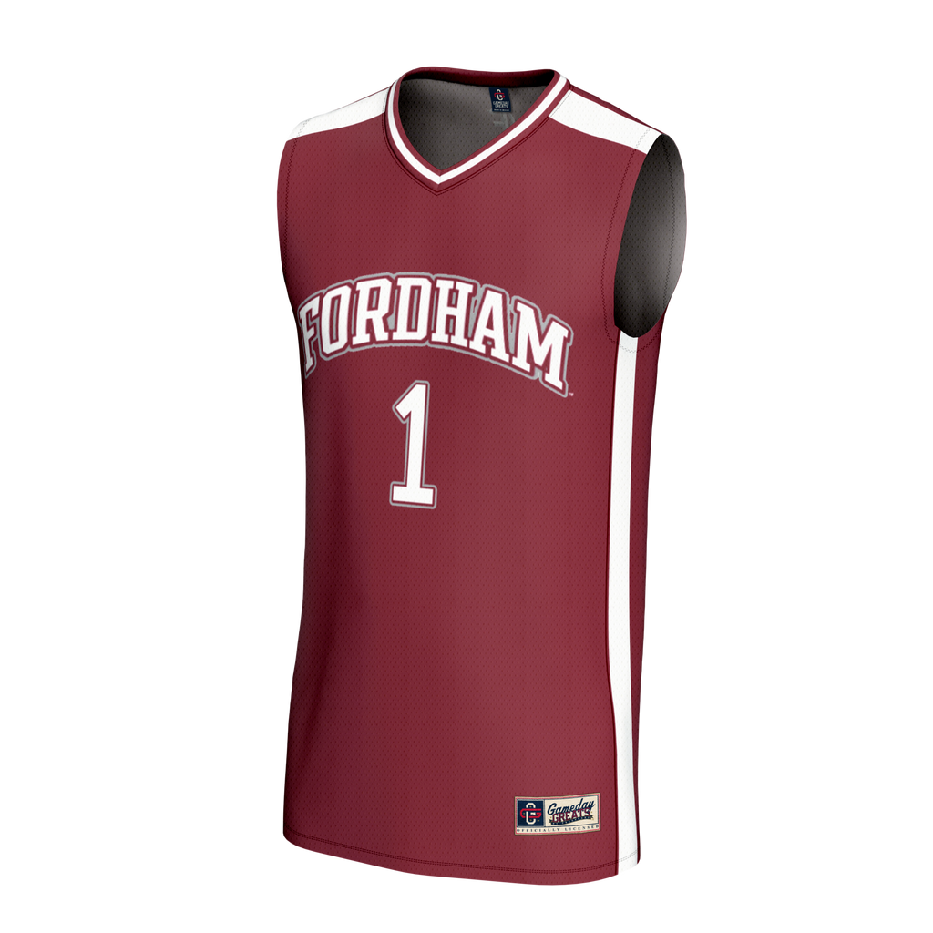 #1 Fordham Rams Lightweight Collegiate Basketball Fashion Jersey - Maroon