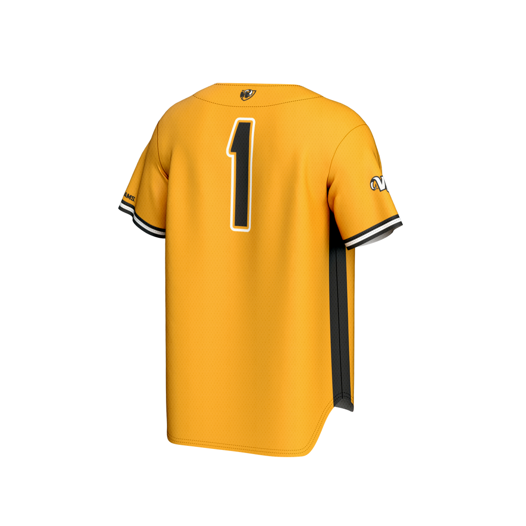 #1 VCU Rams Lightweight Baseball Fashion Jersey - Gold