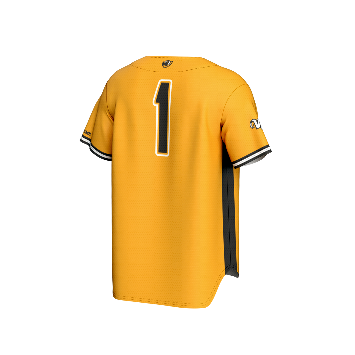 #1 VCU Rams Lightweight Baseball Fashion Jersey - Gold