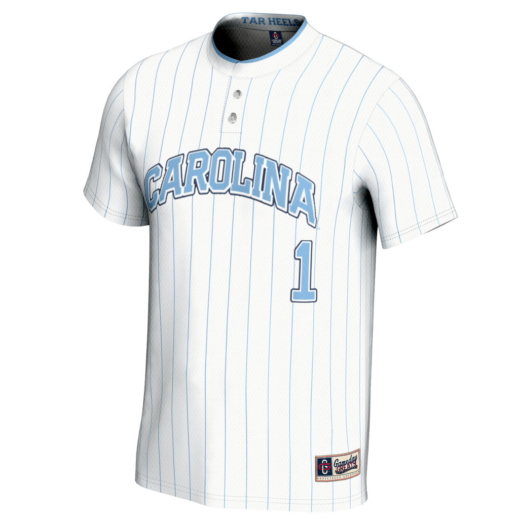 #1 North Carolina Tar Heels Lightweight Softball Jersey - White