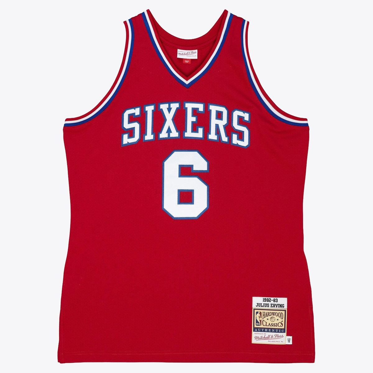 Philadelphia 76ers Julius Erving 82-83 Authentic Road Jersey - Scarlet