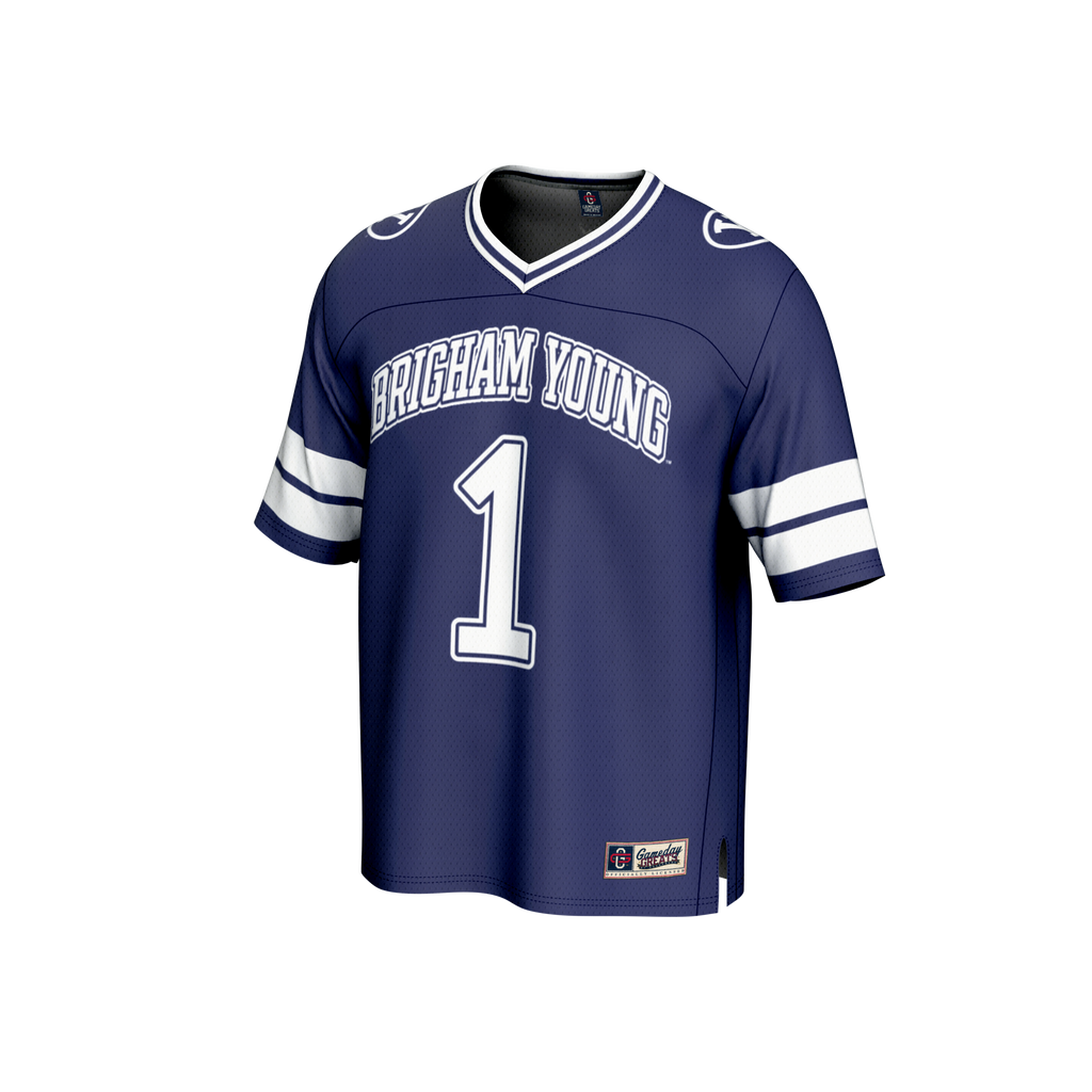 #1 BYU Cougars Collegiate Football Fashion Jersey - Navy