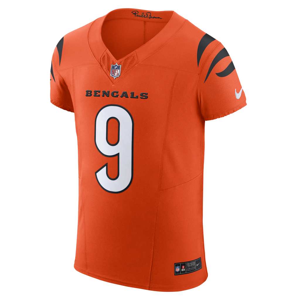 Cincinnati Bengals Joe Burrow Orange Team Vapor F.U.S.E. Elite Jersey
