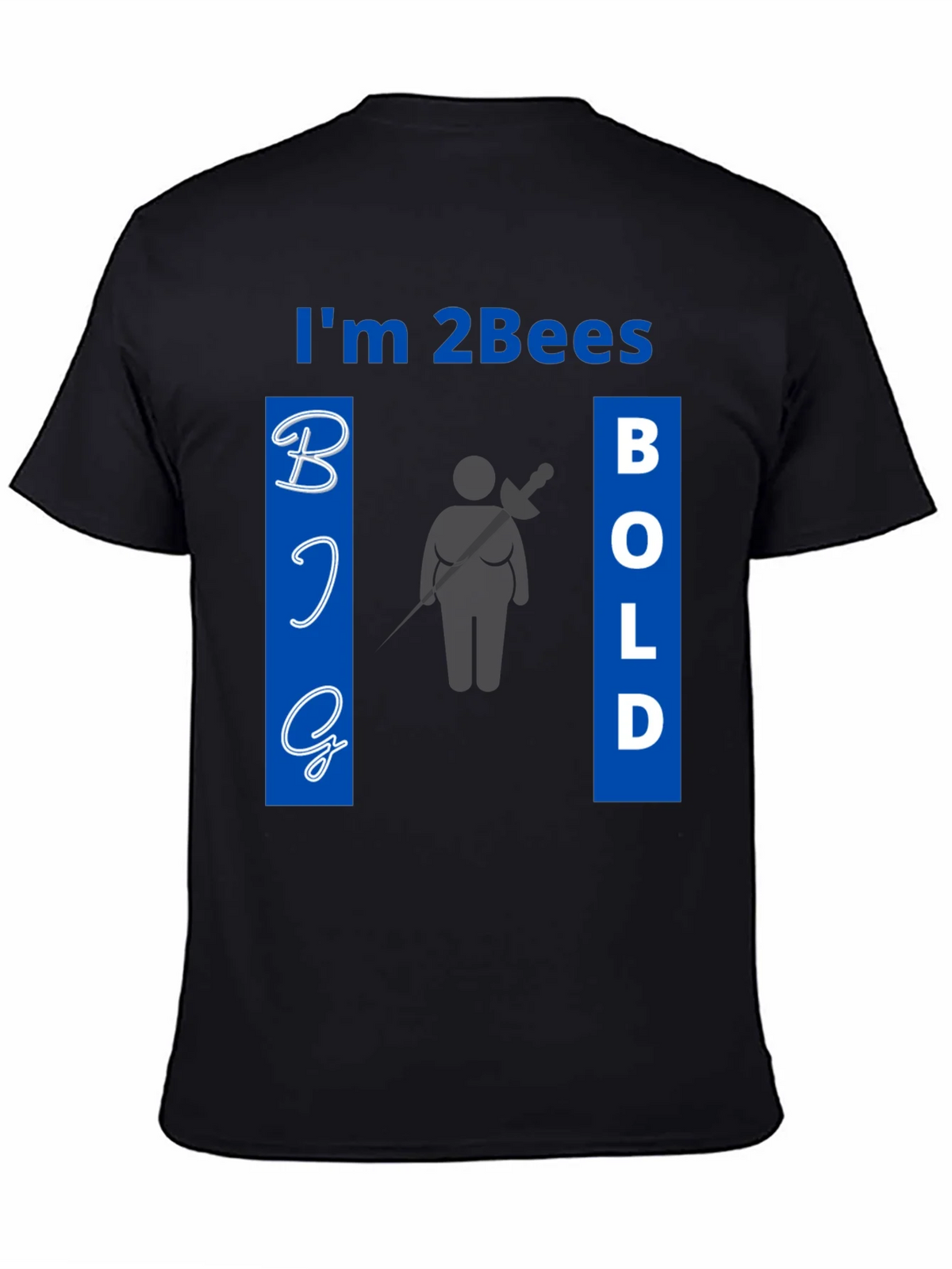 Im 2Bees Big Bold Black Graphic Tee Shirt