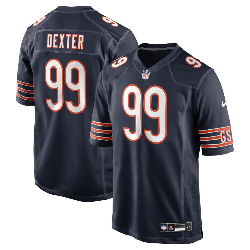 Chicago Bears Gervon Dexter Sr Navy Team Game Jersey