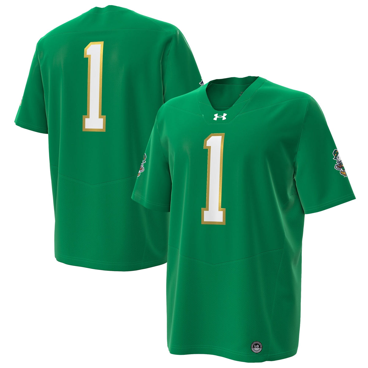 #1 Notre Dame Fighting Irish Irish Wear Green Football Replica Jersey - Kelly Green